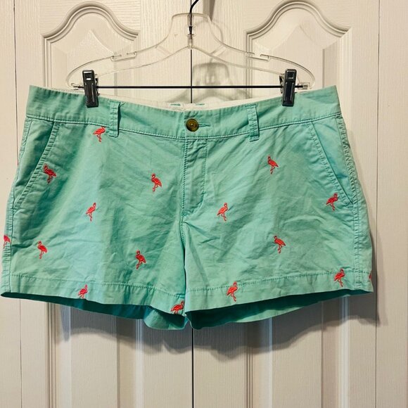Old Navy-Women's Flamingo Shorts Size 10-Pale/Pastel Green/Pin/Peachy-Short- - Picture 1 of 13